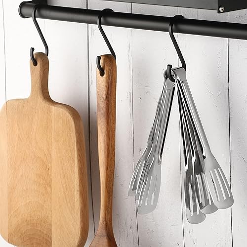 Miniatura 4 de Paquete de 4 pinzas para servir, pinzas de metal, pinzas para servir alimentos, pinzas de acero inoxidable de grado alimenticio, pinzas pequeñas,