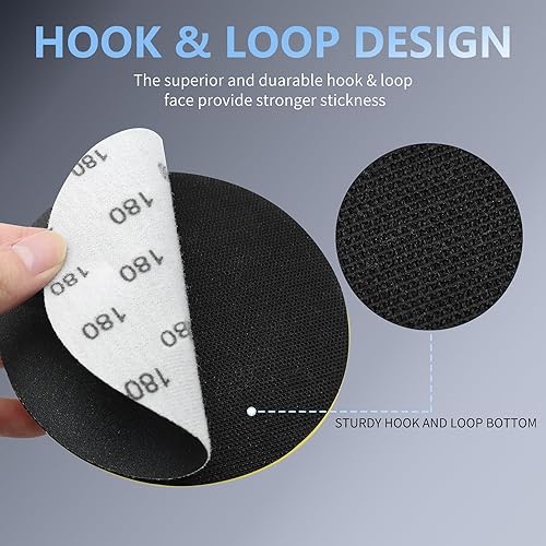 Miniatura 5 de VIBRATITE Papel de lija seco y húmedo de 5 pulgadas, grano fino de grano 80 a 7000, surtido con mango de esponja, bloque de lijado de paneles de