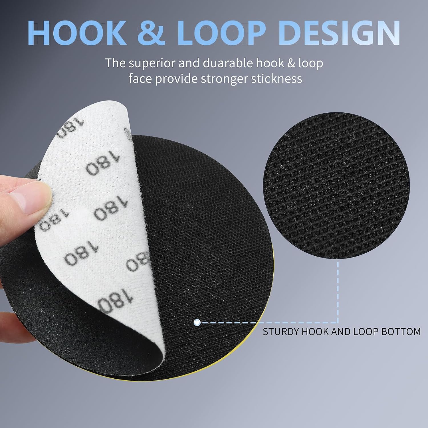 VIBRATITE 40 Pieces 5 Inch Sanding Discs, Wet Dry Sandpaper Sheets Assortment 80 to 7000 Grit Silicon Carbide Hook and Loop Round Sanding Paper with Handle Sanding Block for Wood Metal Automotive