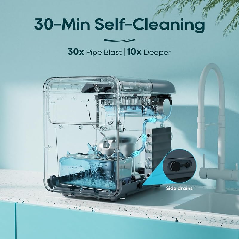 BREEZOME Ice Maker Countertop, 9 Ice Cubes in 6 mins, 26.5LBS /24H image 6