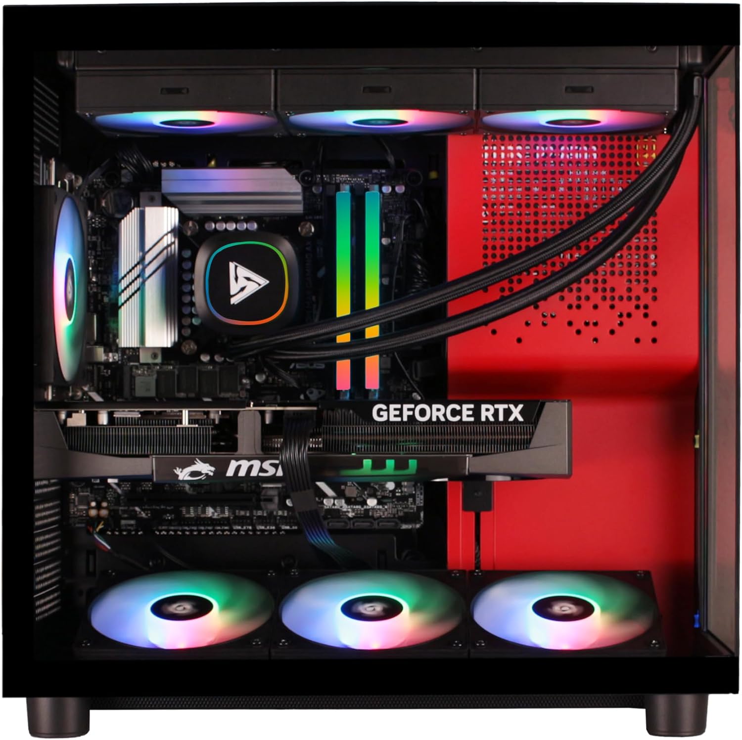 STORMCRAFT Phantom AI Gaming Desktop Intel Core Ultra 7 265F 5.3 GHz,Geforce RTX 5080 with 32GB DDR5 RGB Memory 6000MHz, 2TB NVME SSD,360 AIO Cooler,B860 Chipset,850w Gold PSU,WiFi,BT,USB-C