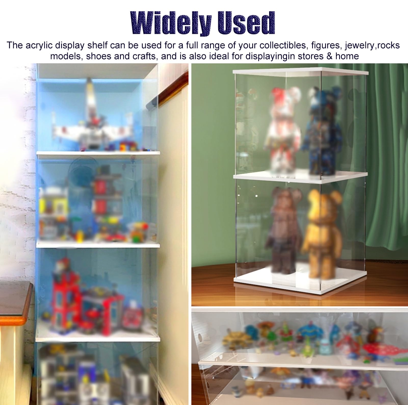 Vitrina Acrílica Cúbica Con Asa – Expositor Transparente Apilable Para Figuras, Coleccionables Y Manualidades – Tamaños Personalizables