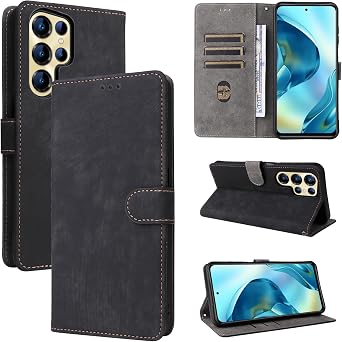 Pzwoxukhov Compatible with Oukitel C68 Case Cover,PU Leather, Flip Case Cover,Compatible with Oukitel C68 Phone Case Black