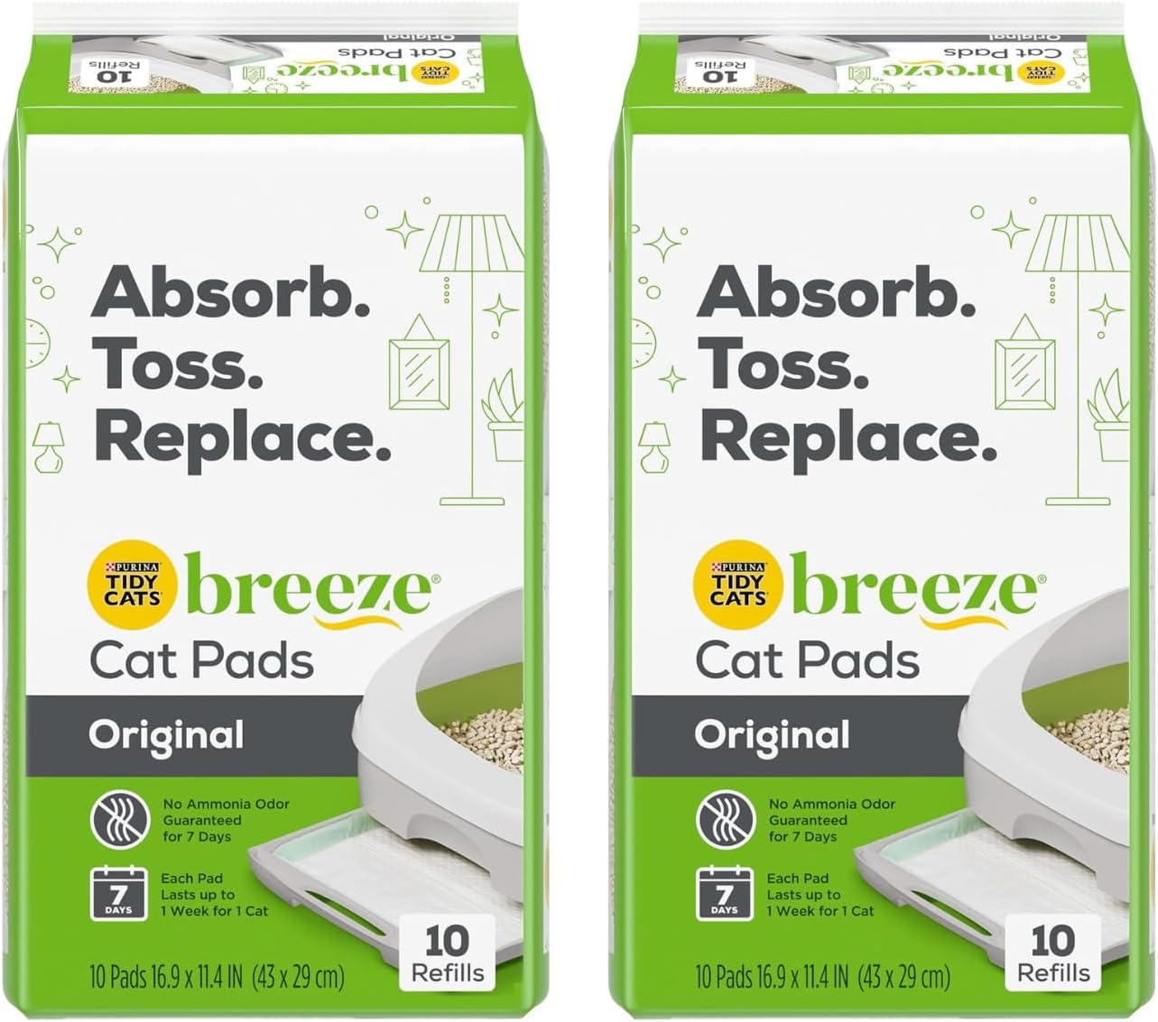 Tidy Cats Breeze Pads, 10 Count Mulit Packs
