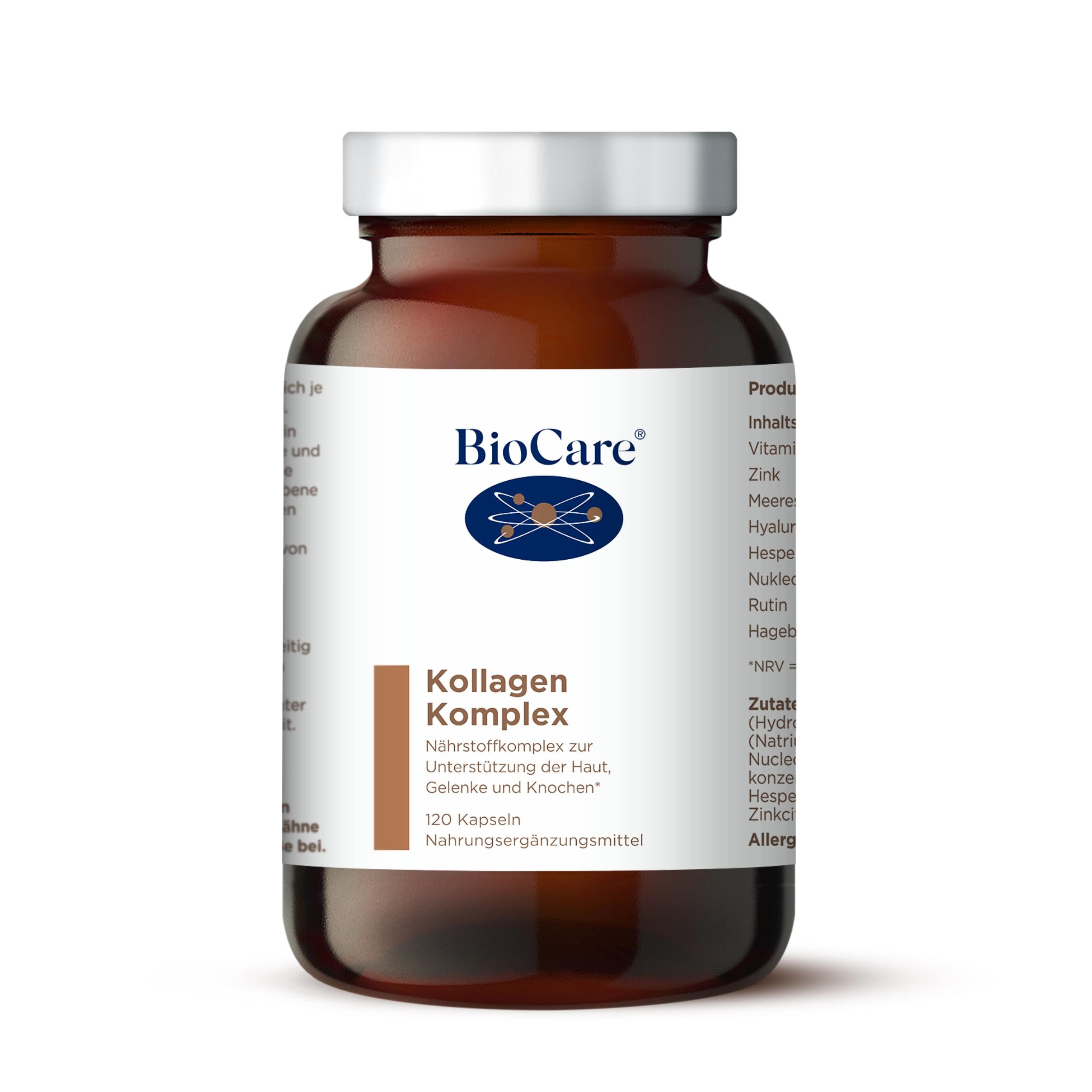 BioCare Collagen Complex - Vitamin C & Zink mit Marine Collagen, Hyaluronsäure & Nukleotiden - 120 Kapseln