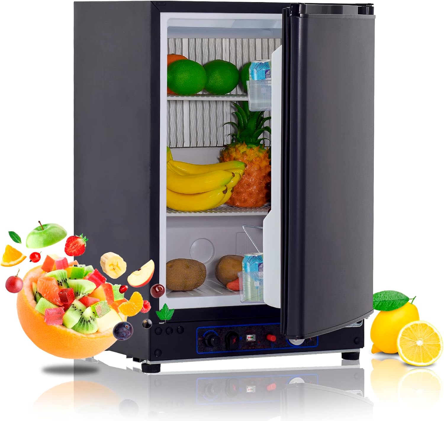 Techomey 3 Way Fridge Camping, 60L, lpg Gas Fridge, 3 Way Fridge for