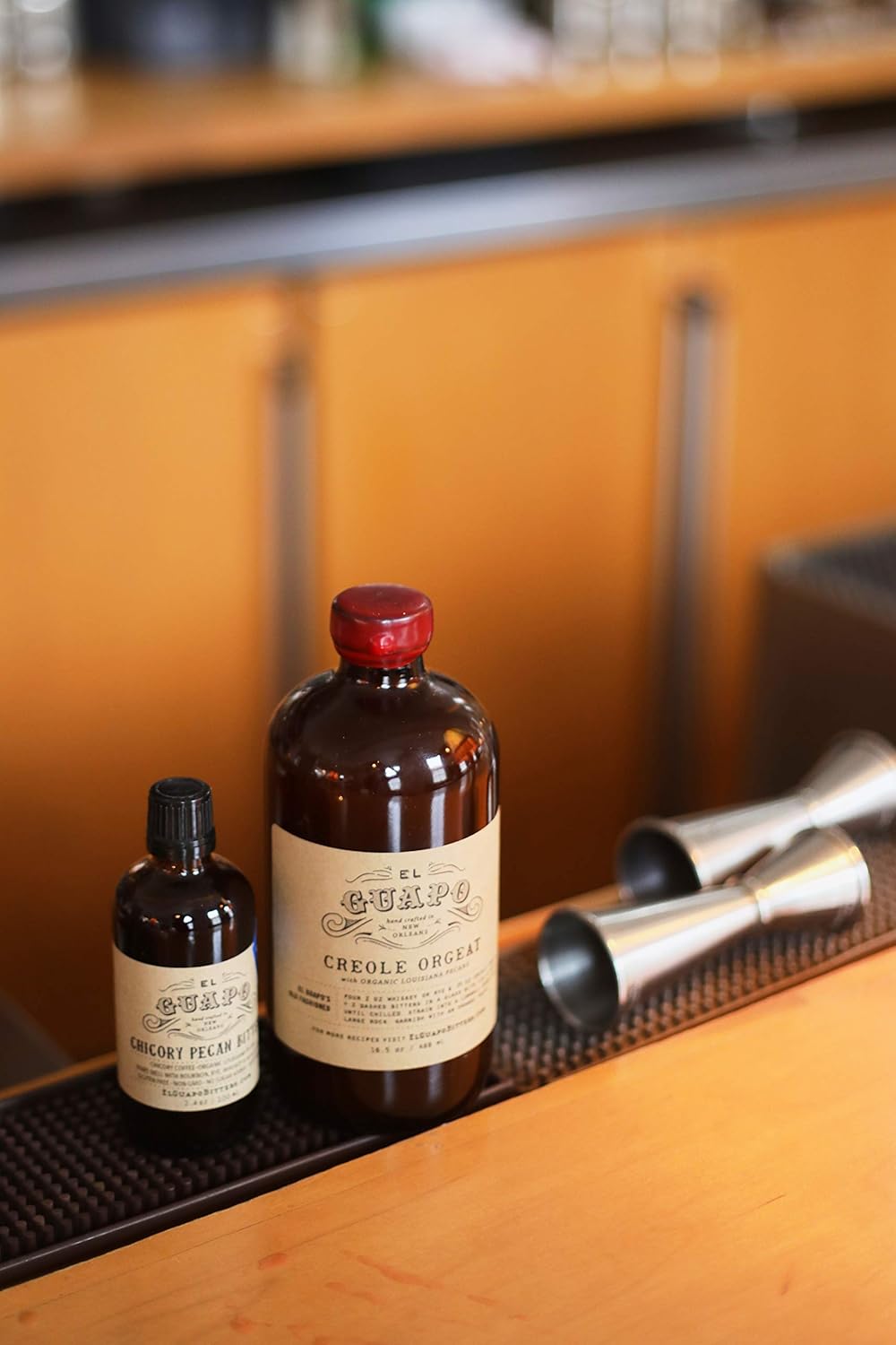 El Guapo Bitters Creole Orgeat Syrup Made with Pecans Instead of Almonds and Pure Luisianna Cane Sugar - Perfect Addition to Milk Punch or Eggnog - Excellent Almond Syrup Substitute (16.5 oz)