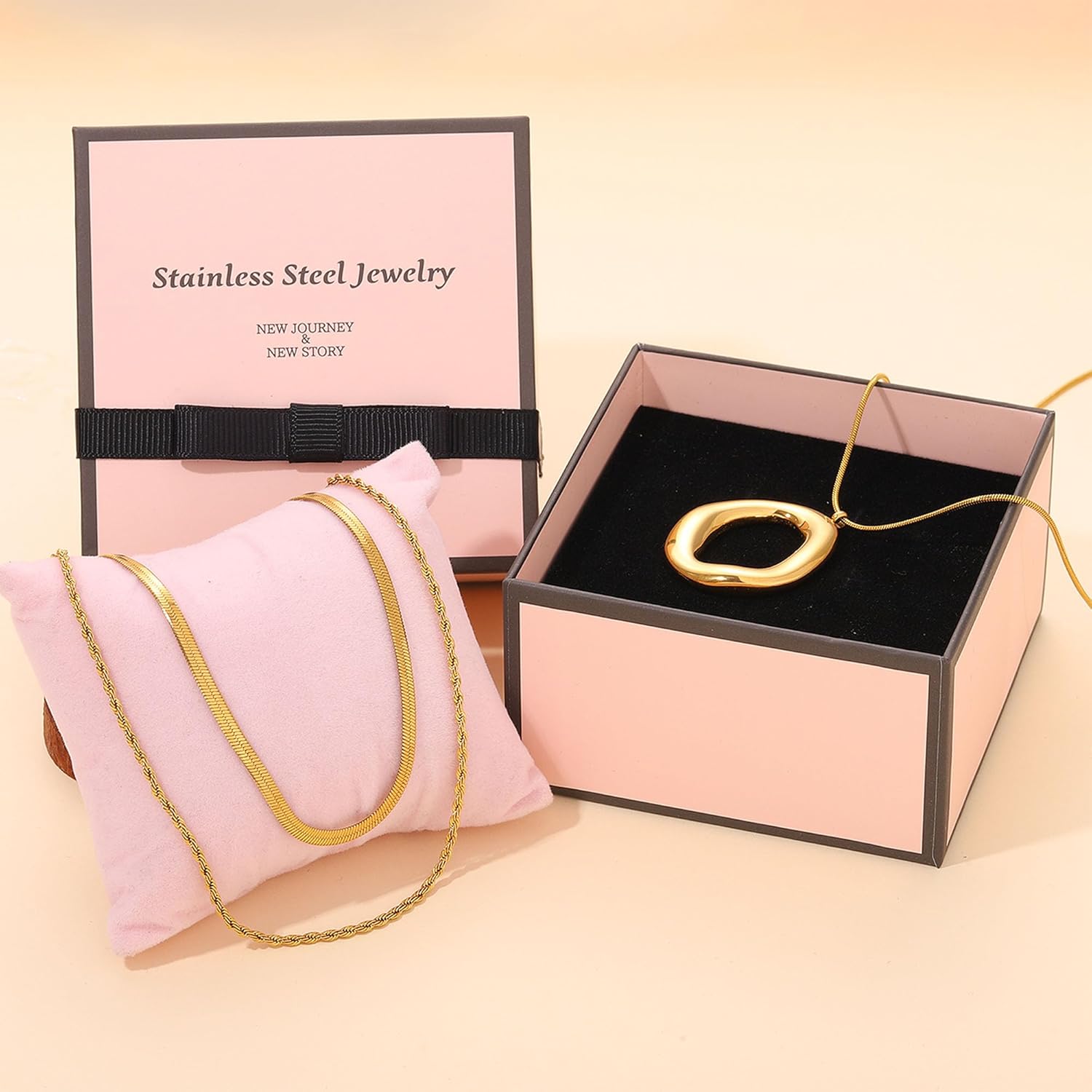 Layered Gold Necklaces for Women,18K Real Gold Plated Trendy Circle Pendant Necklace, Stackable Stack Chain Necklace Jewelry Set Gifts for Birthday Valentine's, Mother's Day & Christmas - Image 9