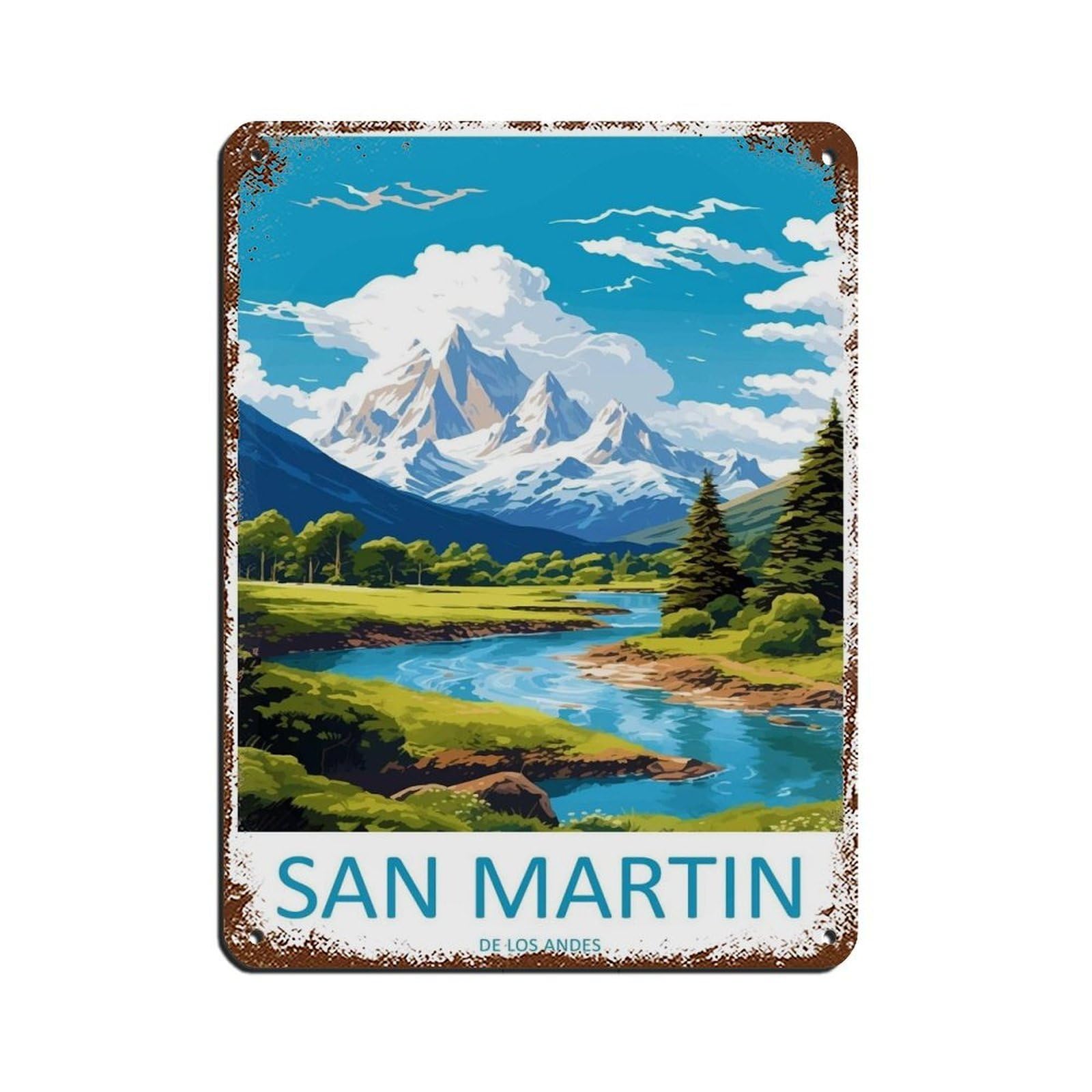 San Martin De Los Andes Travel Art（1） Tin Sign Vintage Metal Pub Club Cafe Bar Home Wall Art Decoration Poster Retro 12x16inch(30x40cm)