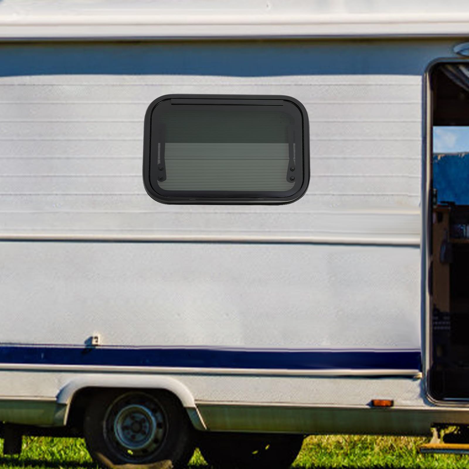 MINRS Fenêtre de camping-car avec moustiquaire latérale pour caravane, protection solaire, fenêtre coulissante pour VR, caravanes, véhicules de loisirs, camping-car, 500x350mm