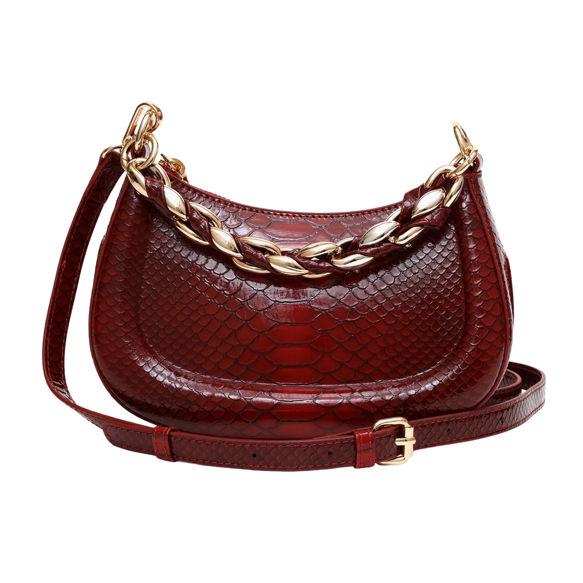 kazo Sheen Braided Sling Bag | Glossy Handbag with Delicate Braided Details-picture-43