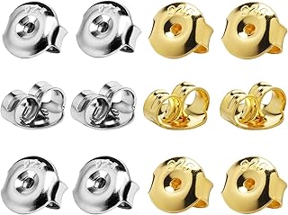 14K Gold Plated Earring Backs Replacements, 925 Sterling Silver Hypoallergenic Secure Gold Earring Backs Locking for Studs Earrings