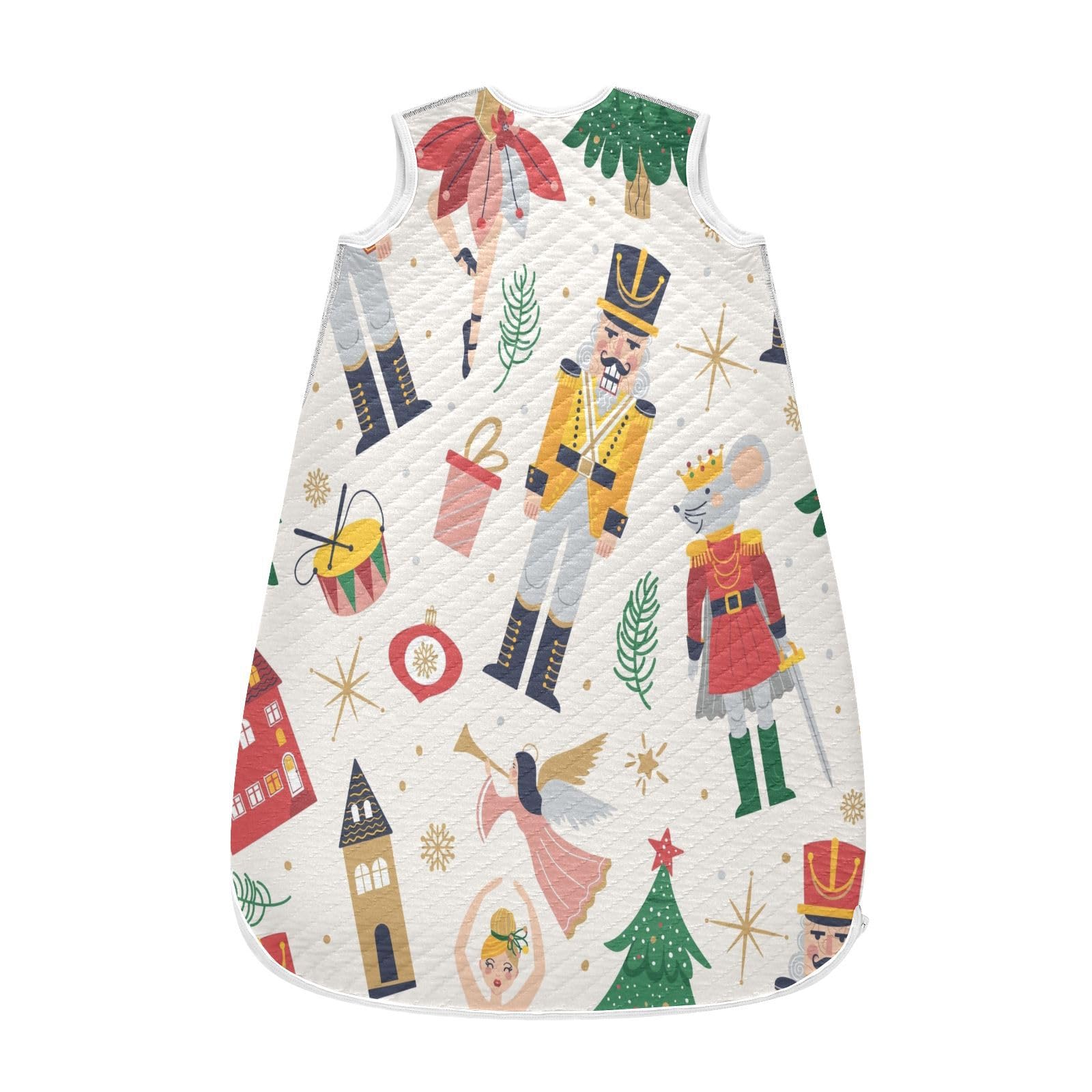 Kigai Christmas Nutcrackers Baby Sleep Sack Wearable Blanket Sleeping Bag 2-Way Zipper Soft Swaddle Transition Sack