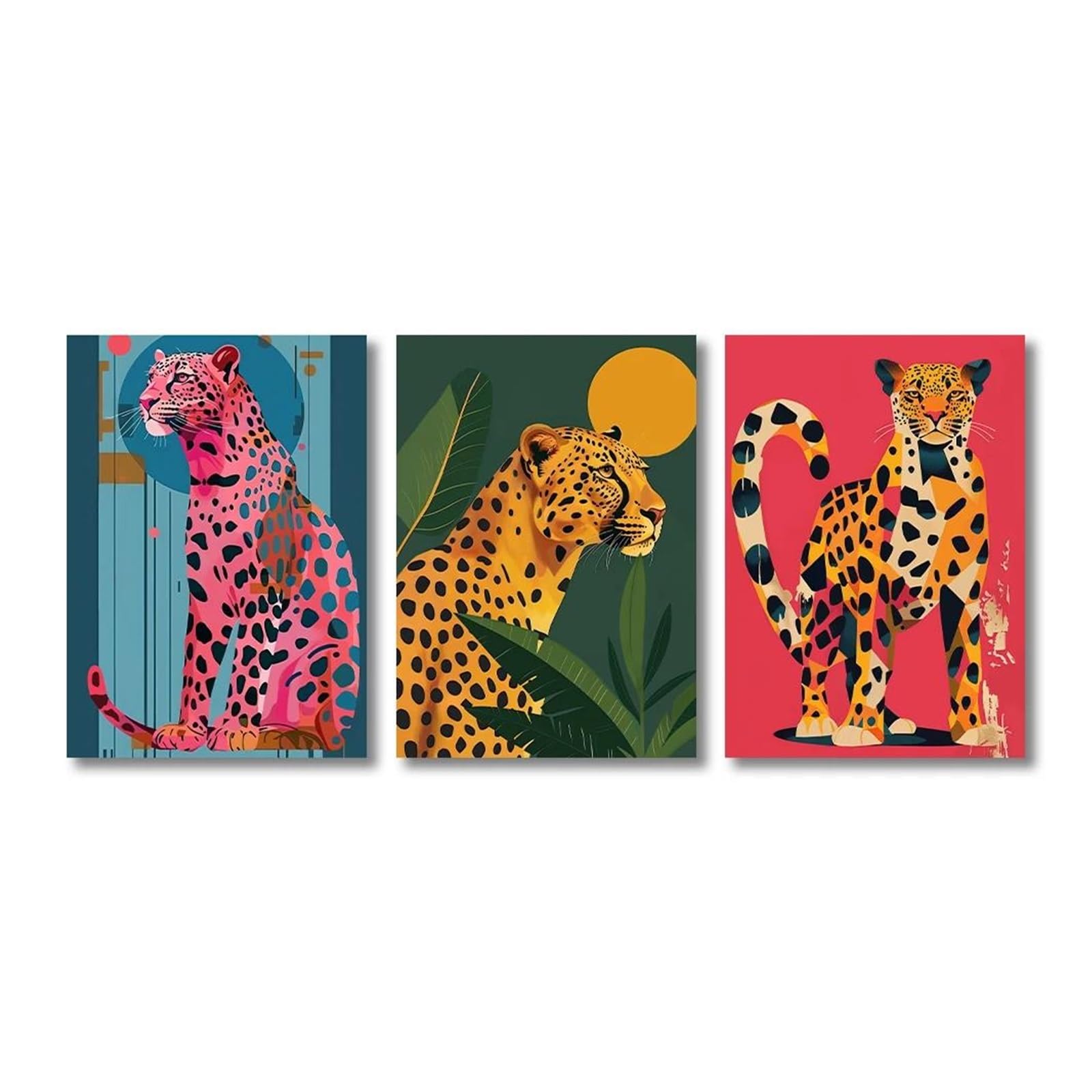 Affiche d'art mural léopard pour créer une ambiance jungle dans le salon