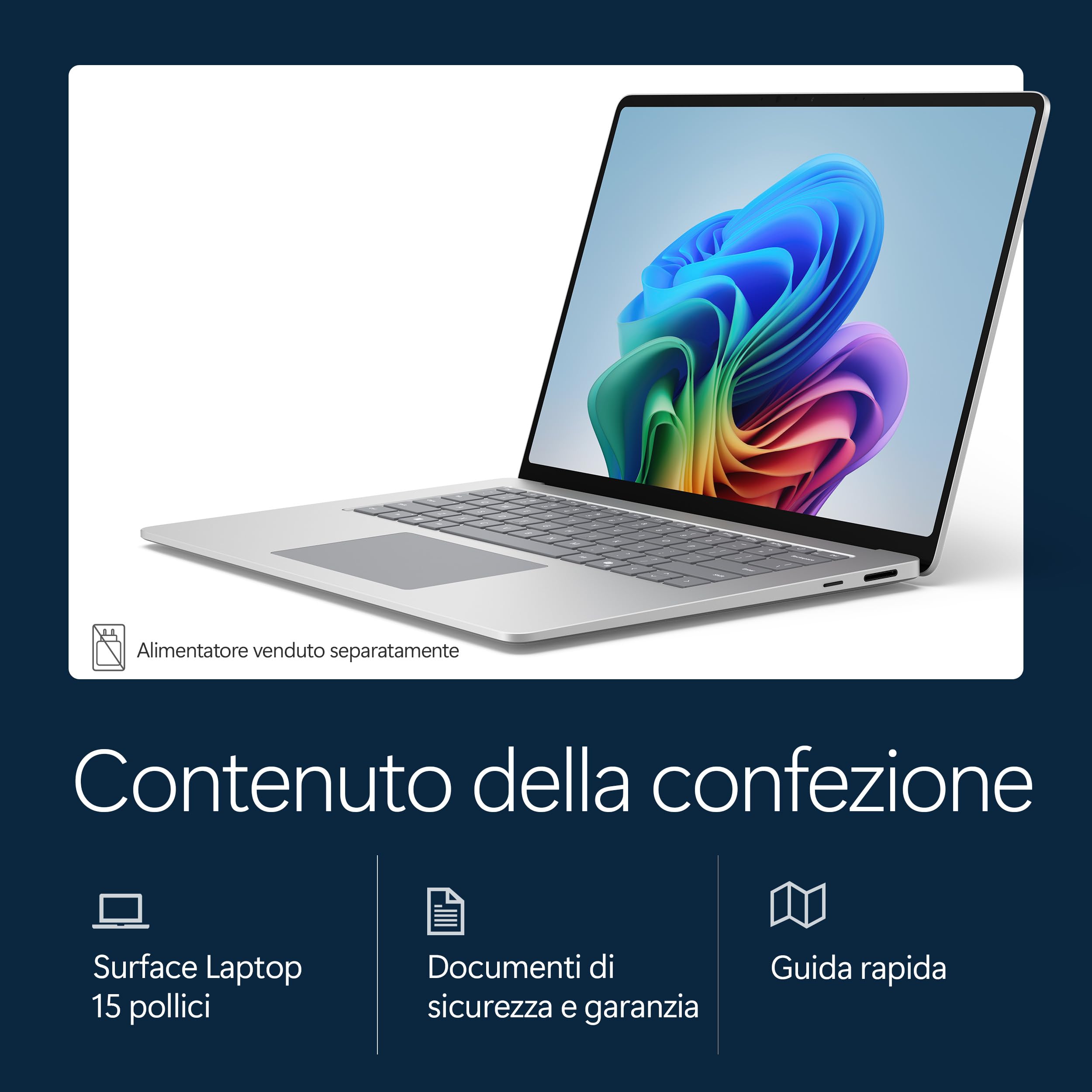 Microsoft Surface Laptop, 15" | Snapdragon X2 Elite | 16GB RAM, 1TB SSD | 15" LCD Touchscreen | Copilot+ PC | Platino | Windows 11 Home | Ultimo modello (8ª edizione)