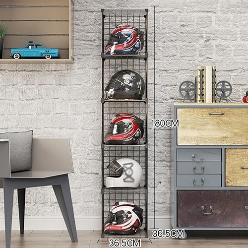 Vista 3 de Caja organizadora de sombreros, estante para casco de motocicleta montado en el piso, moderna tienda comercial al por menor vitrina