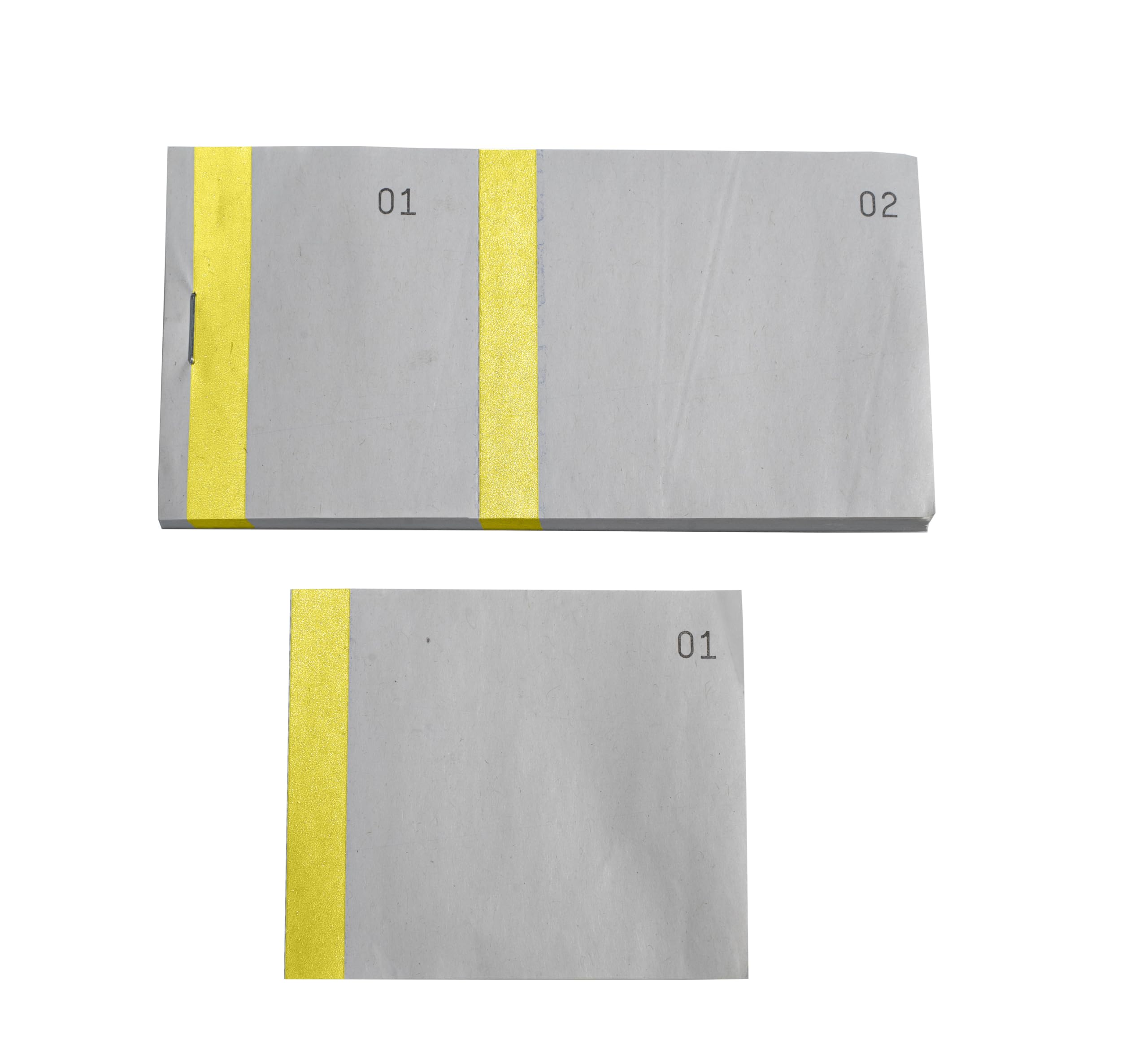 Blocs vendeurs 6,6x13,5cm Double numerotage Bande Couleur 100 feuillets, Yellow - Image 4