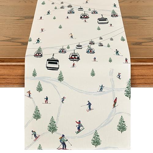 Artoid Mode Ski Lift Pine Tree Skiing Snow 210 GSM