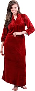 SHREE BALAJI MAXI Winter Wear Woolen Fur/Fleece Nighty with Side Pockets Price In India