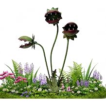 Carnivorous Plant Garden Stake Large Venus Fly Trap Plants Garden Ornaments for Flower Beds Lawn Whimsical Halloween Decorations Yard Art Metal Flower Sculpture Stakes for Garden Patio Outdoor Metal