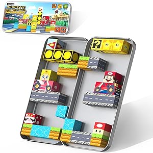 tinytrek 35 PCS Mini Magnetic Tiles Travel Set with Portable Iron Storage Box, STEM Educational Magnetic Building Blocks for Kids Ages 3-8, Montessori Sensory Toys Gifts for Toddler, Boys & Girls