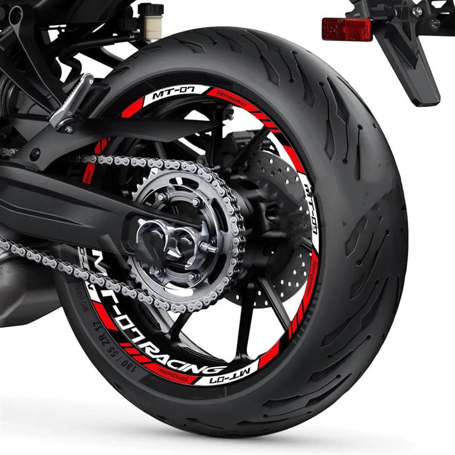 Naklejki Na Koła Motocyklowe Naklejki Na Krawędzie Kół Sportowych Odblaskowa Folia Na Koła Do Mt-07 Mt 07 Mt07, Style 1, One Size