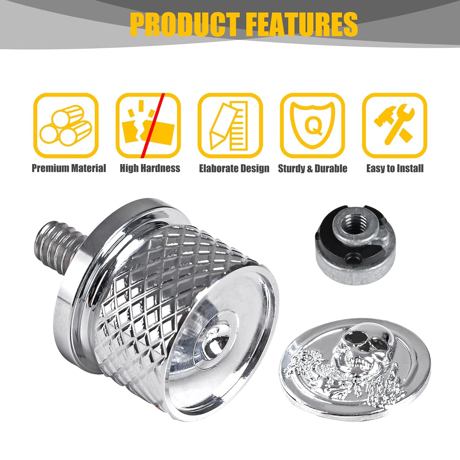 Motorcycle Fender Rear Seat Bolt Screw Nut Kit 1/4"-20 Thread for Harley Softail Dyna Fatbob Sportster CVO Touring Electra Glide Street Glide1996-2025(Chrome 03)