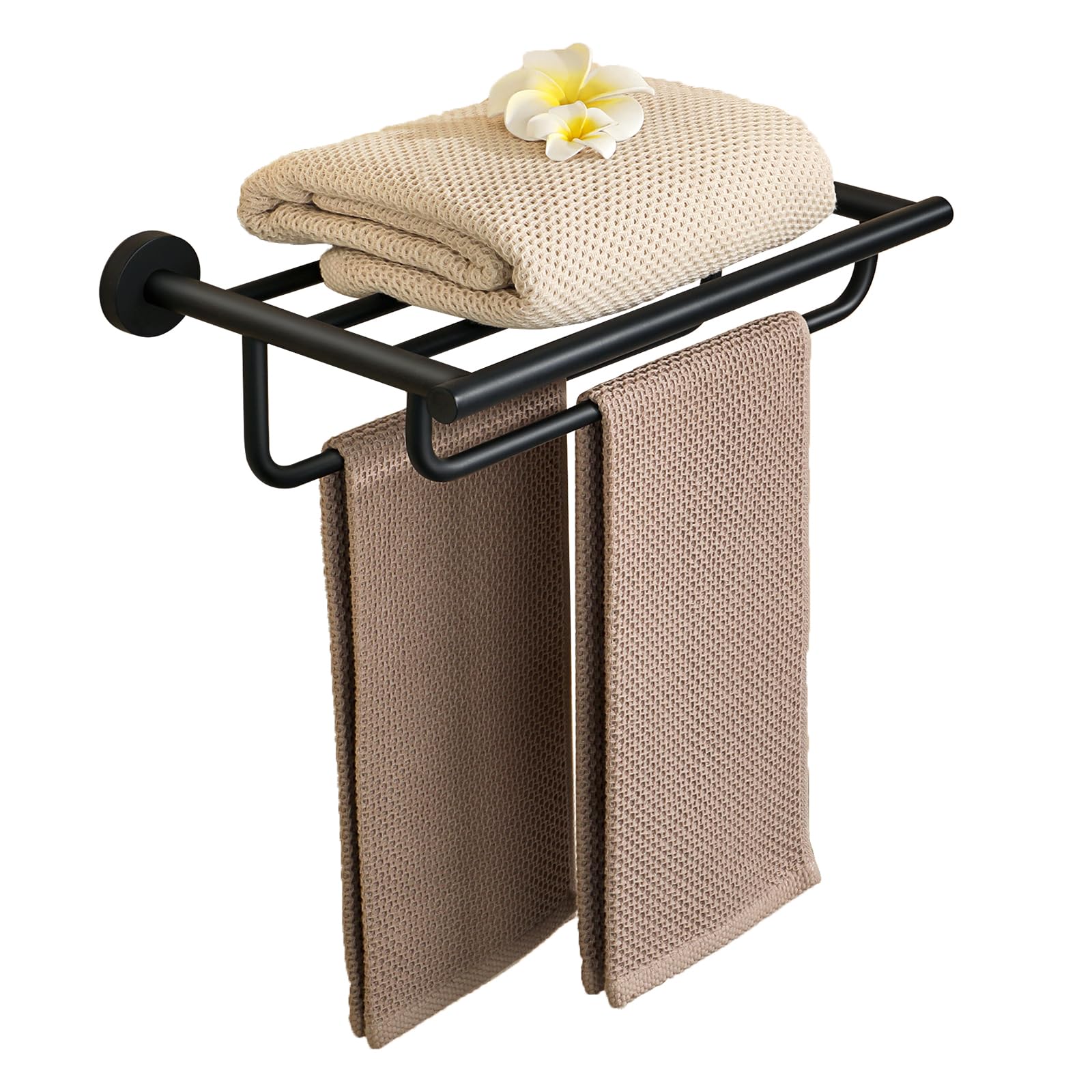 Alise Towel Rack for Bathroom Lavatory,Towel Holder Towel Shelf with Double Towel Bars Wall Mount,SUS 304 Stainless Steel Towel Hanger Storage 16 Inch