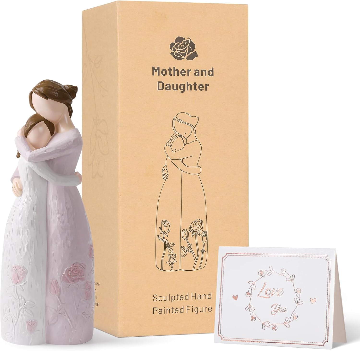 Mother Daughter Hug Figurine – Handcrafted Resin Collectible Figurines Home Decor, Sentimental Gift for Mom Birthday, Mother’s Day, Thanksgiving, Christmas, Purple - Image 3