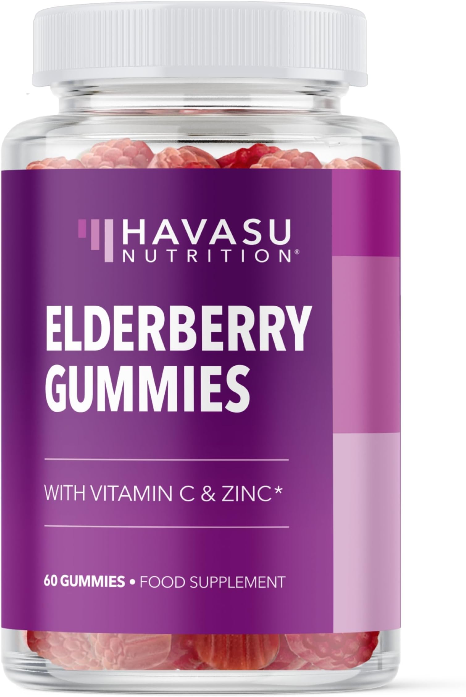 Elderberry Gummies Immune Support Supplements for Adults | Sambucus Black Elderberry Extract Immune Support Gummies | Vitamin C & Zinc Added | Berry Flavor | Vegan, Gluten-Free, Non-GMO | 60 Ct.