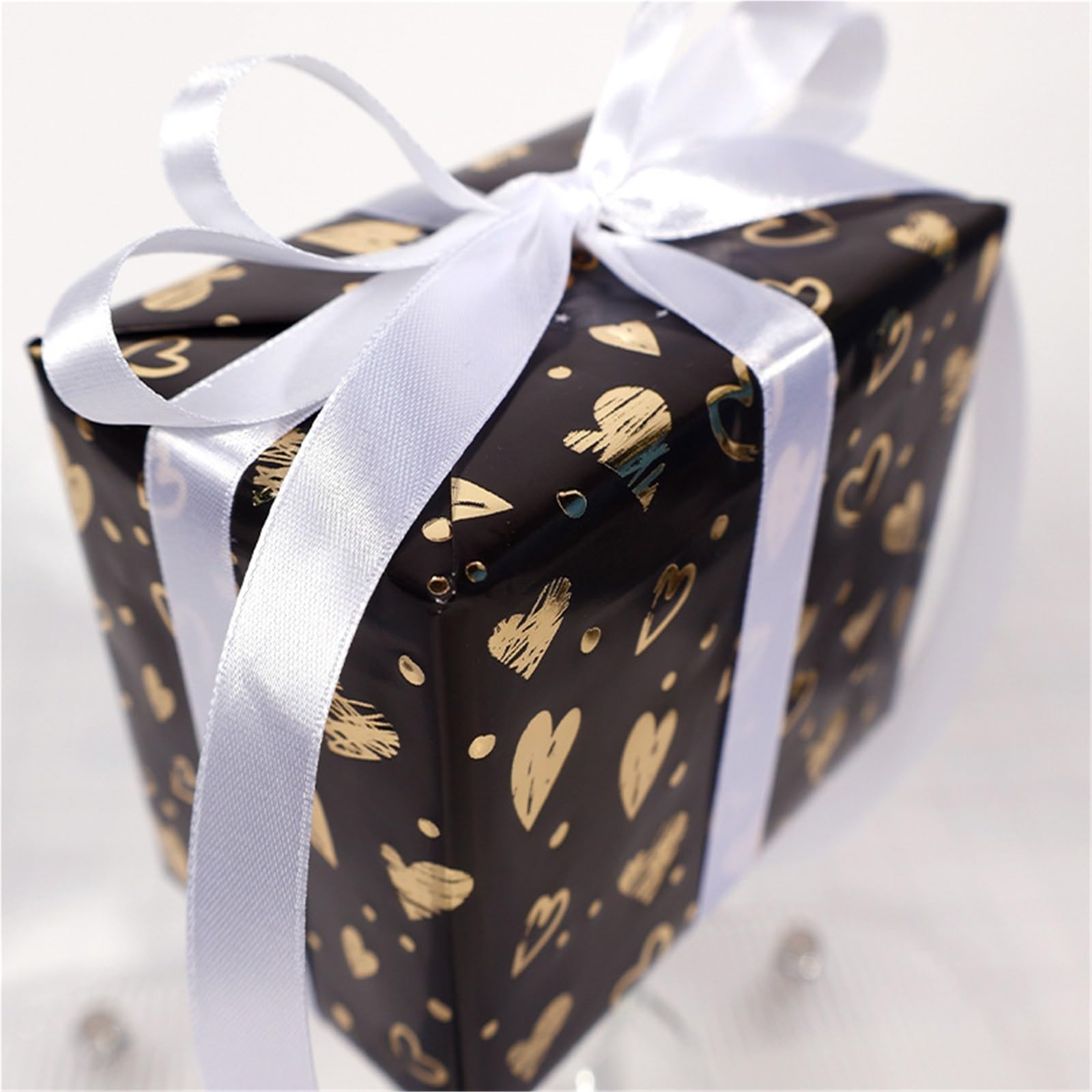 Geschenkpapier 17" x 120" Geschenkpapierrollen, Mehrzweck-Geschenkpapierrolle, Geburtstagsgeschenk, Verpackung, Abschlussfeier, Verlobung(Black B)