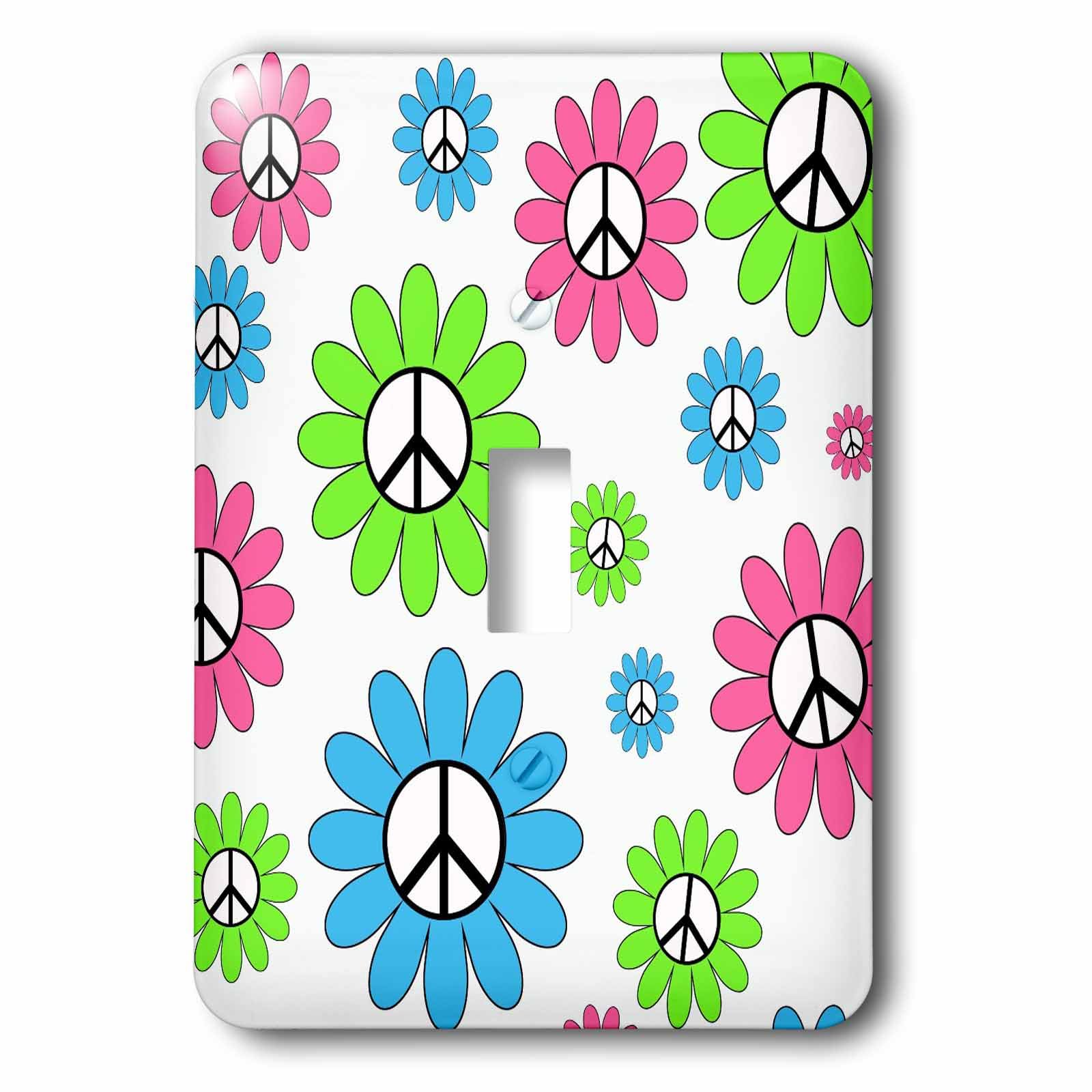 Fleurs pour interrupteur style Rose Girly et vert citron pour chambre ado