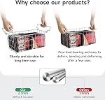 4Pcs Freezer Organizer（0Pcs Expandable Hanging Refrigerator Basket and 4Pcs Stackable Freezer Containers）,Stainless Steel Wire Basket for Freezer&Upright Freezer