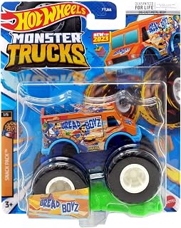Hot Wheels 2023 Monster Trucks Bread Boyz, Connect and Crash car Included 1:64 Scale Die-Cast