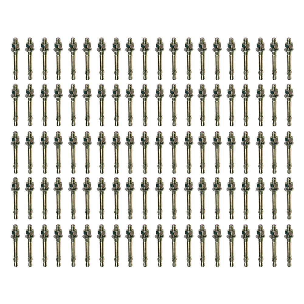 M10 x 120mm Through Bolt Wall Anchor Bolts - 100 Pack