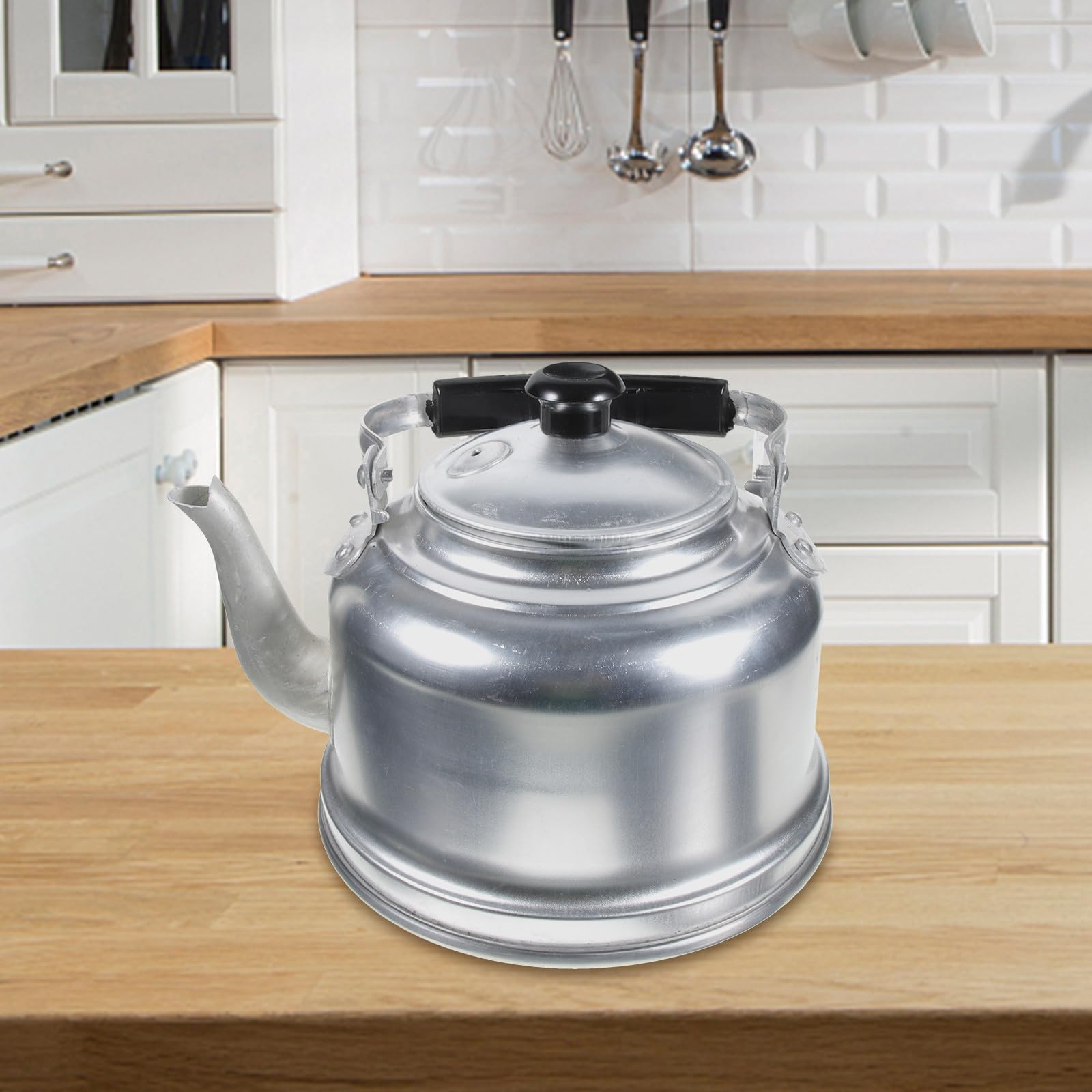 Tetera de Aluminio de 4l Silbato, Resistente para Cocina