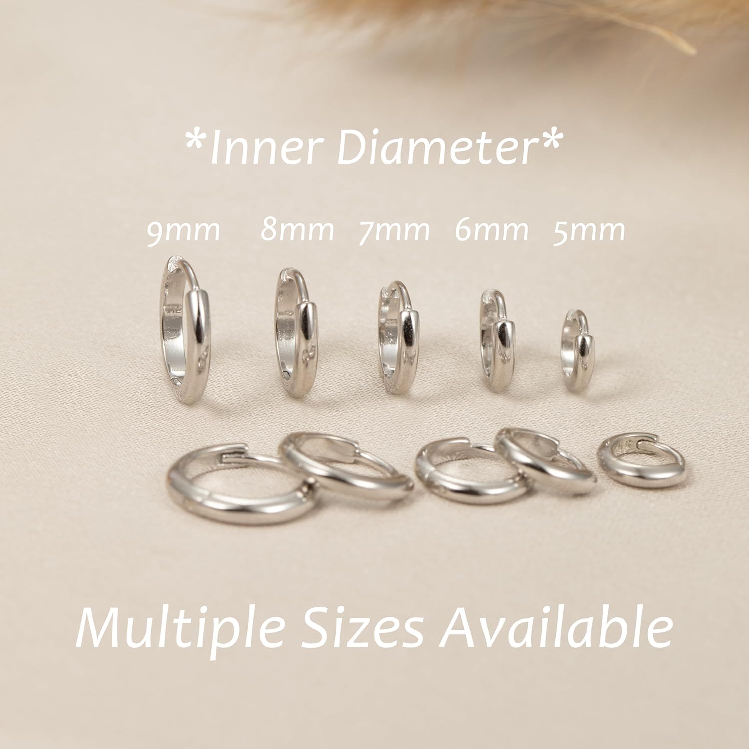 925 Sterling Silver Small Hoop Earrings for Women,Gold or Silver,14K Gold Plated Tiny Huggie Earrings fit Cartilage,Helix,Tragus,Earlobe Piercing Jewelry,Lightweight&Hypoallergenic,5mm/6mm/7mm/8mm/9mm - Image 5