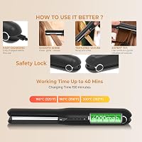 UKLISS Vezeték Nélküli Mini Hajvasaló és Hajgöndörítő 2 az 1-ben - 4000 mAh Akkumulátor, 3 Hőfokozat, Kerámia Lapok, Utazáshoz 8