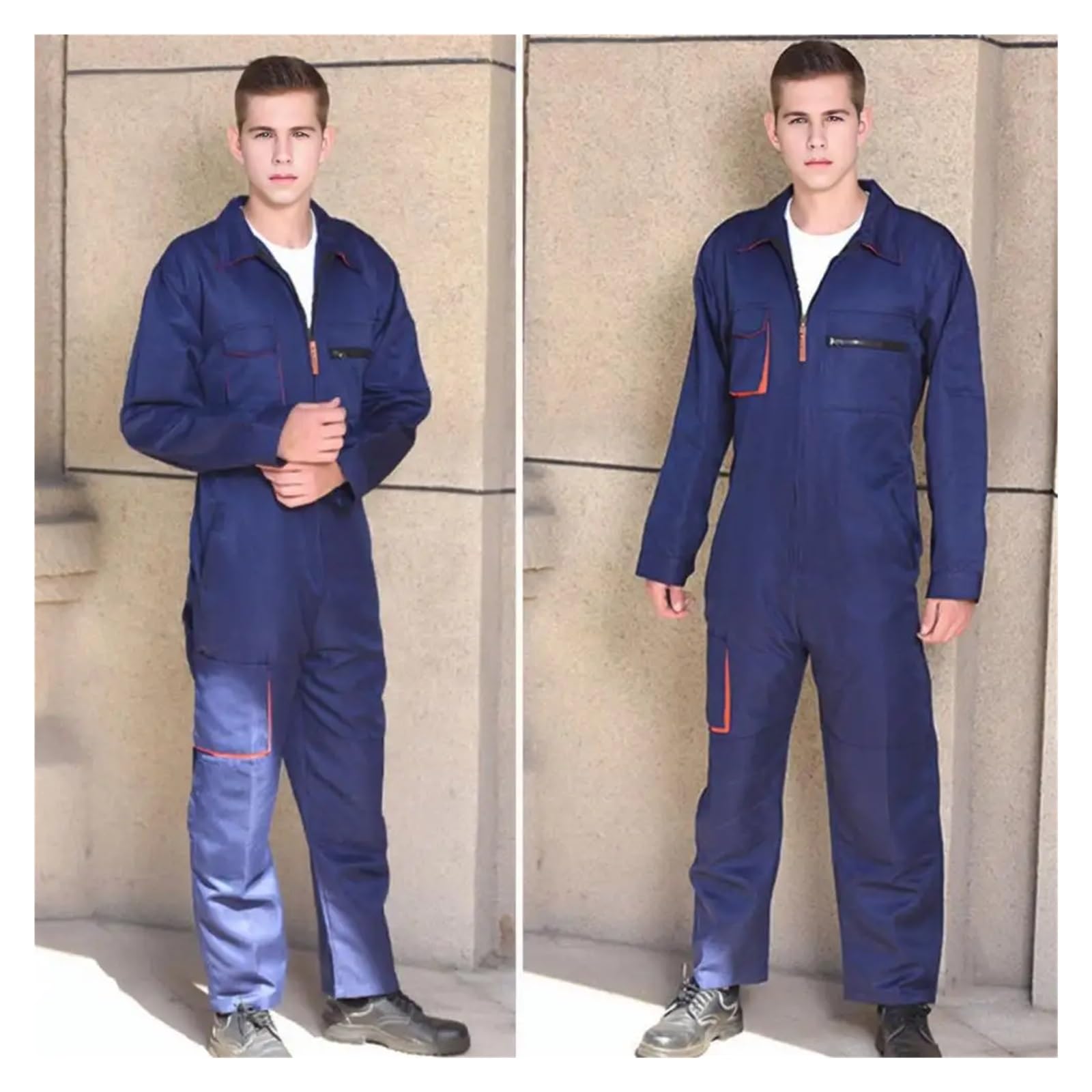 Tuta da Lavoro con Cerniera for Uomo Tute for Officina di Riparazione Auto vestibilità Ampia Tuta Uniforme Streetwear(Grey,4XL)