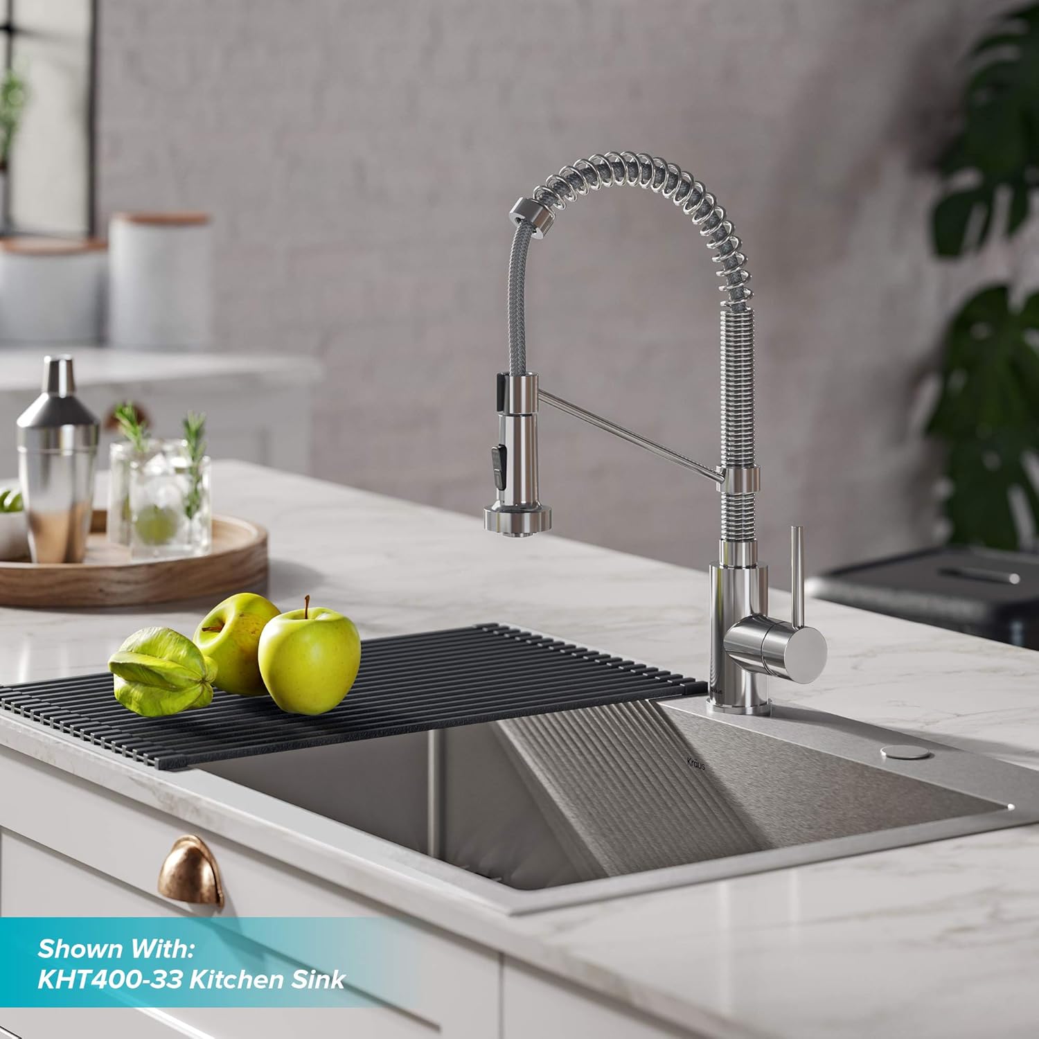 KRAUS Bolden™ Single Handle 18-Inch Commercial Kitchen Faucet with Air Gap in Chrome Finish