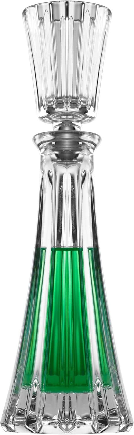 Barski Crystal - Glass -Mouthwash Decanter with 1.75 oz Cup Stopper - (can use the stopper as a Tumbler) 8.6" Height - 3 Oz. Decanter - Vertical Lines Design - Made in Europe