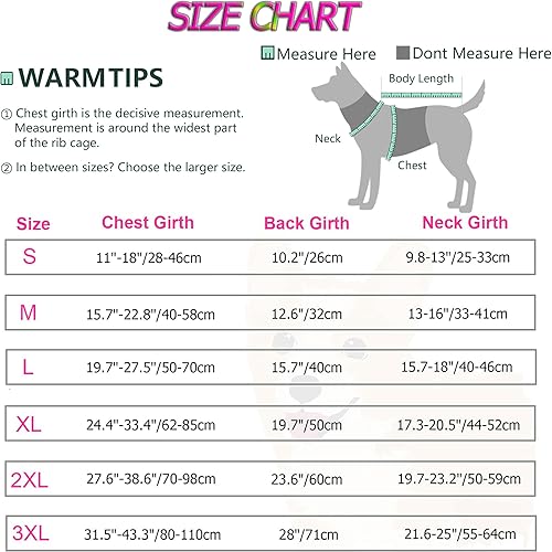 Miniatura 6 de Dogcheer Warm Dog Coat, Christmas Dog Jacket Waterproof Puppy Winter Coat with Buckles, Reflective Adjustable Pet Snow Jacket Turtleneck Fleece