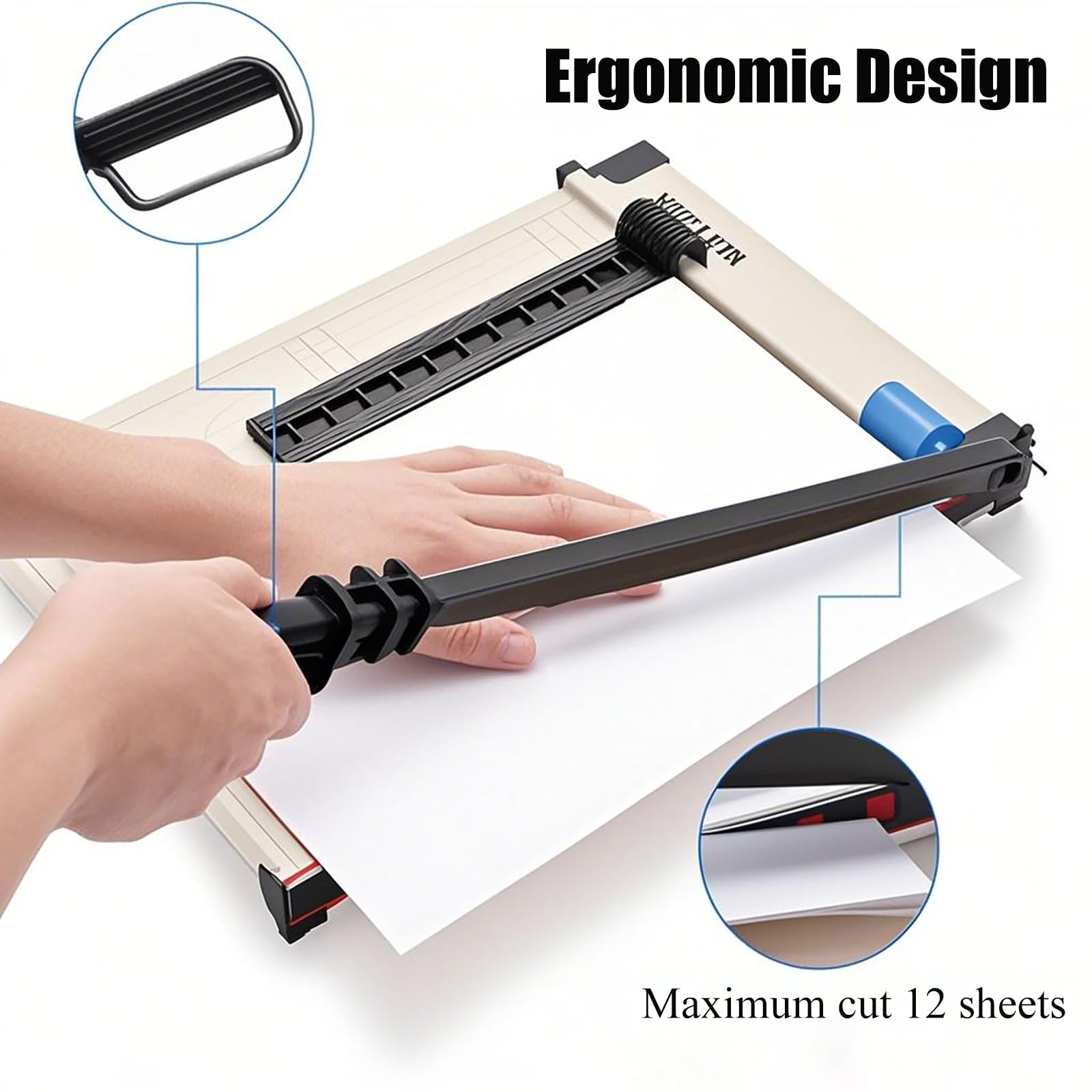 Paper Cutter,Guillotine Paper Cutter for A4, B5, A5, B6, or B7,Papers Trimmer with Safety Guard,up to 12 Sheet Capacity,for Photos/Cardstock/Vinyl/Label - Image 3