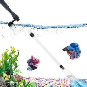 Aspirador de sifão elétrico para aquário, mangueira de PVC, limpador de cascalho para tanque de peixes, limpador rápido de cascalho para aquário, limpador de sifão a vácuo para remoção de