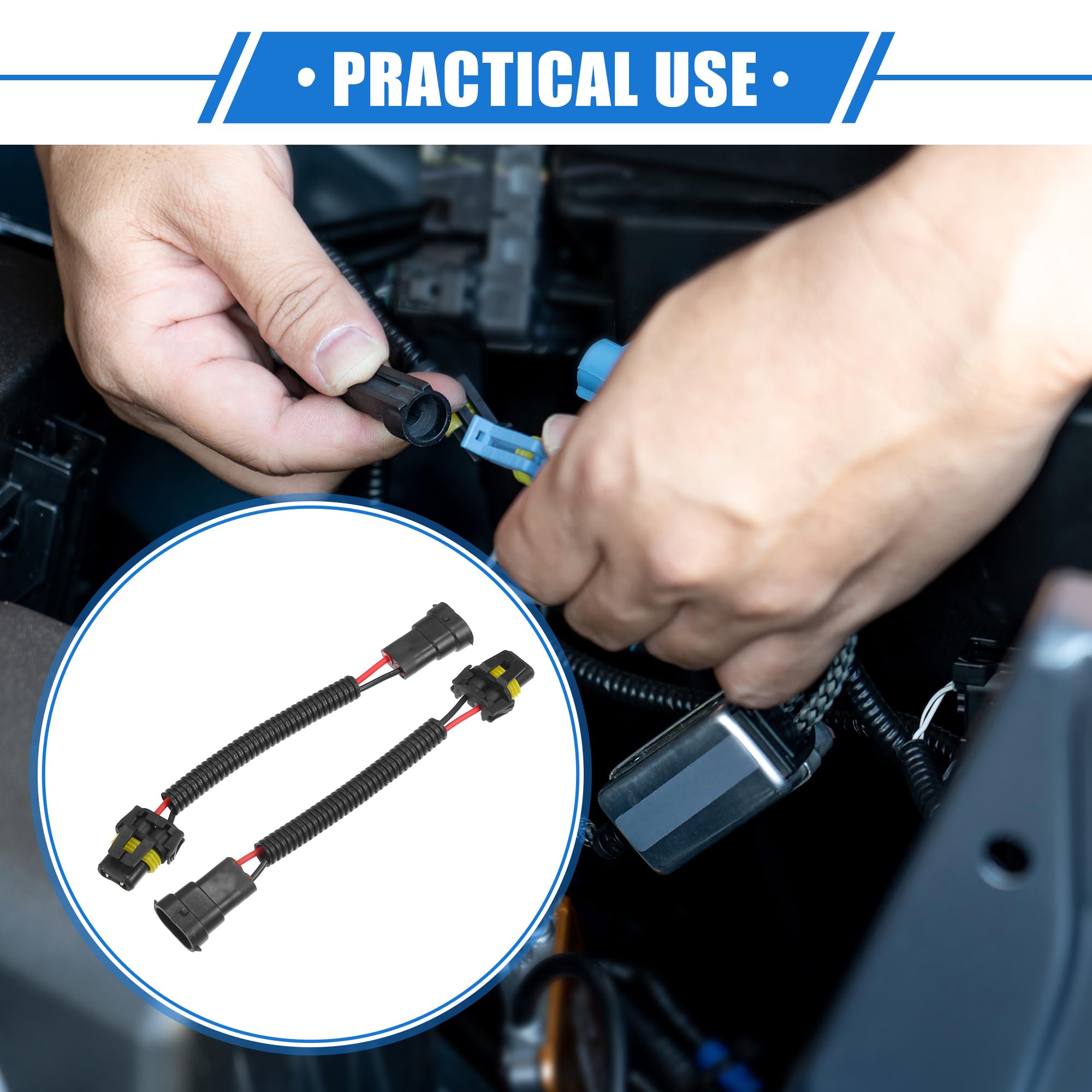 X AUTOHAUX Lot de 2 adaptateurs H8 H9 H11 mâle vers 9006 HB4 femelle, pour voiture