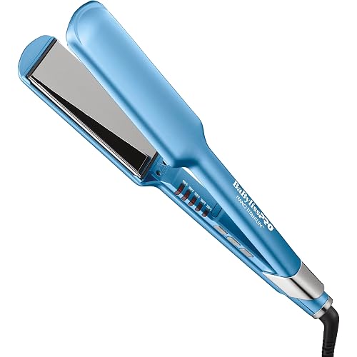 BabylissPRO Nano Titanium Ultra-Sleek Hair Straightener, Flat Iron for All Hair Types