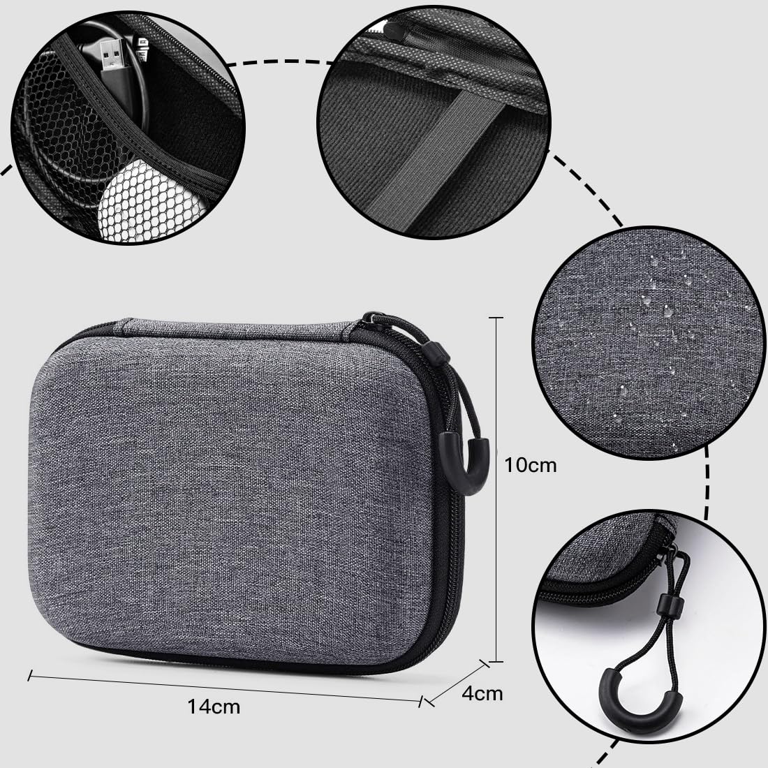 1 pcs Custodia per Hard Disk Esterno 2,5" - Proteggi tuo SDD o HDD con borsa rigida antiurto, per trasportare la tua memoria esterna in modo sicuro e portatile, Adatta per Hard Disk Esterno