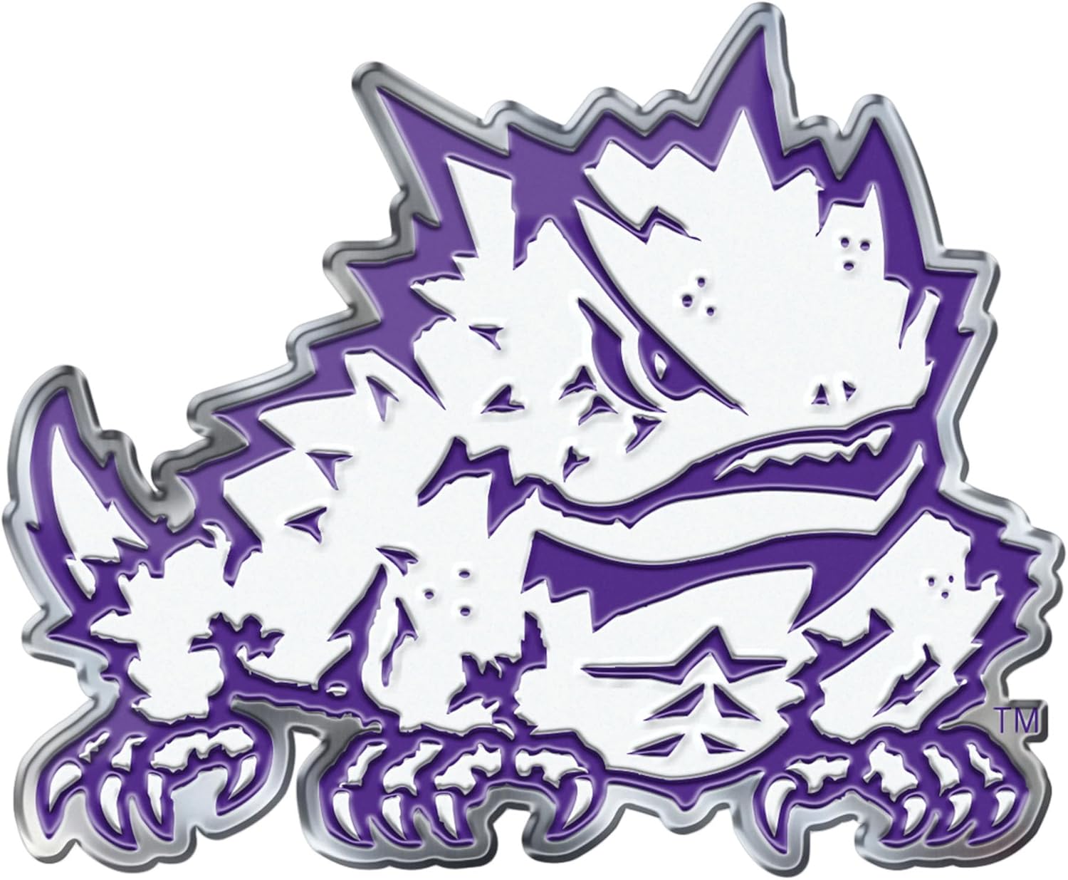 FANMATS 60562 TCU Horned Frogs Heavy Duty Aluminum Embossed Color Emblem, Auto Emblem Decal