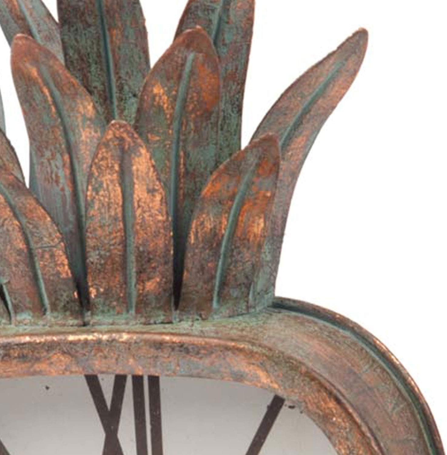 Foreside Home & Garden Copper Patina Rustic Pineapple Metal Battery Operated Table Clock