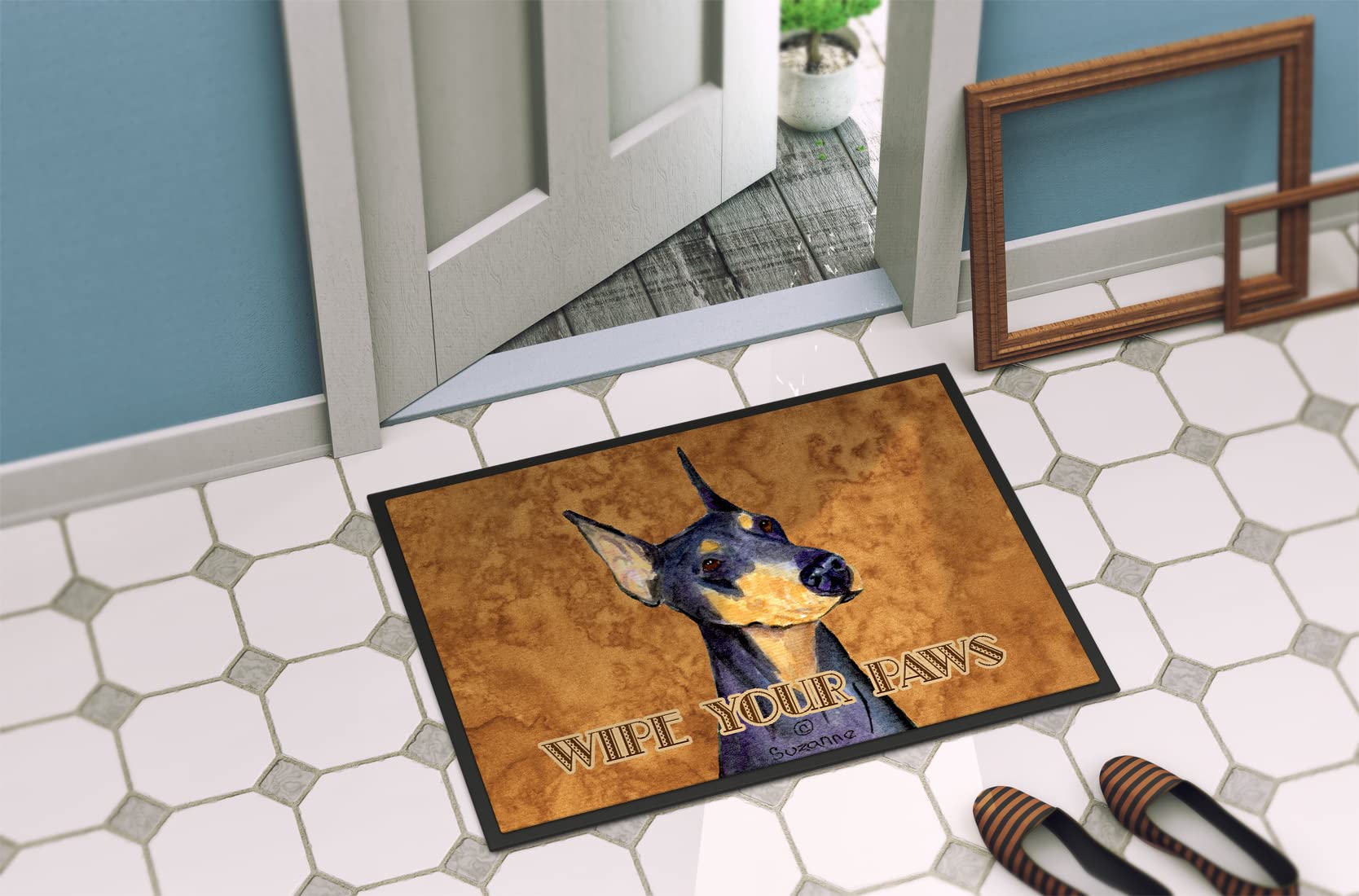 Amazon.com: Caroline's Treasures SS4891MAT Black and Tan Doberman